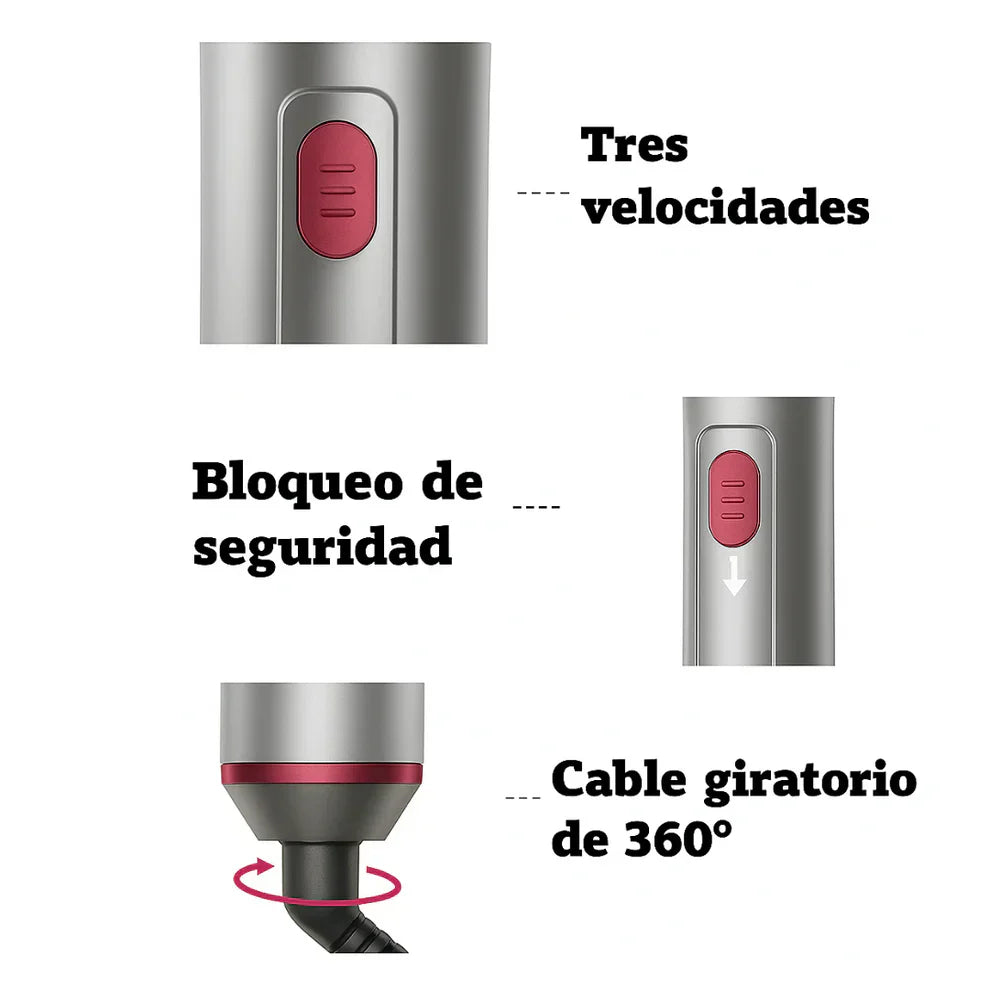 AirGlam™ 💕 Cabello perfecto en minutos – ¡Seca, alisa y riza! ⚡