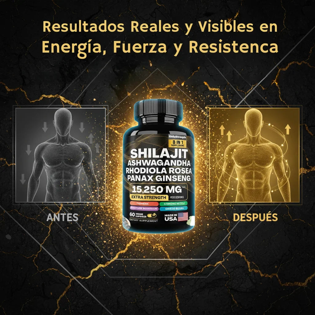 Cápsulas de Shilajit 100% Puro del Himalaya 🏔️✨ con 92 Minerales 💪